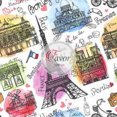 Paris Desenli Kumaş