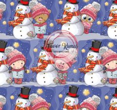 Kardan Adam Desenli Kumaş 2 Elite Poplin Kumaş