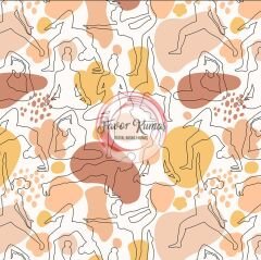 Yoga Desenli Kumaş Döşemelik Petek Kumaş