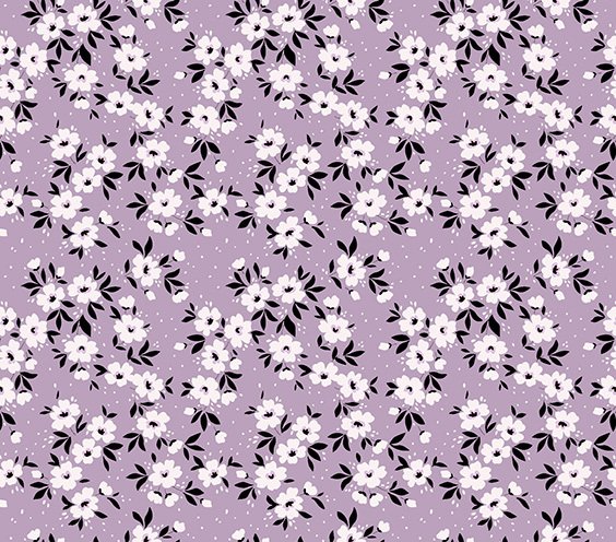 Küçük Çiçek Desenli Kumaş 2 Döşemelik Petek Kumaş - lila