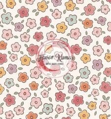 Soft Renkli Çıtır Çiçek Desenli Kumaş