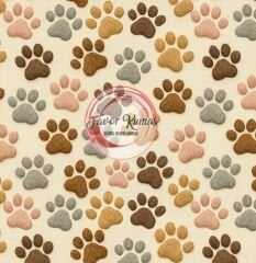 3D Nakış Patiler Desenli Kumaş