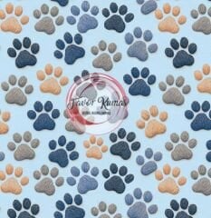 3D Nakış Patiler Desenli Kumaş