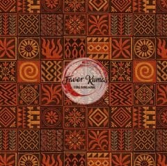 3D Kahverengi Etnik Desenli Kumaş