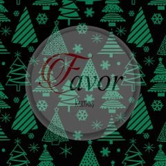 Kırmızı Çam Ağacı Yılbaşı Desenli Kumaş