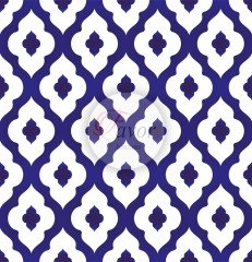 Lacivert Moroccan Desenli Kumaş