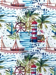 Deniz Feneri Desenli Kumaş 2