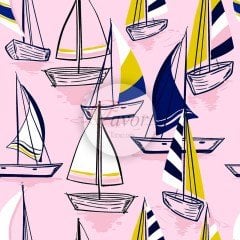 Yelken Desenli Marin Kumaş