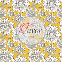 Sarı Zemin Beyaz Çiçek Desenli Kumaş Döşemelik Petek Kumaş - sarı