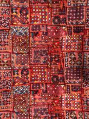 Turuncu Kırmızı Kilim Desenli Kumaş