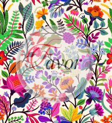 Botanik Çiçek Desenli Kumaş