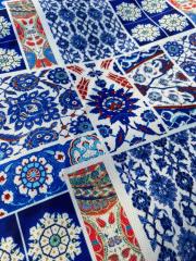 Çini Patchwork Desenli Kumaş