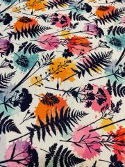 Renkli Yaprak Silüeti Desenli Kumaş