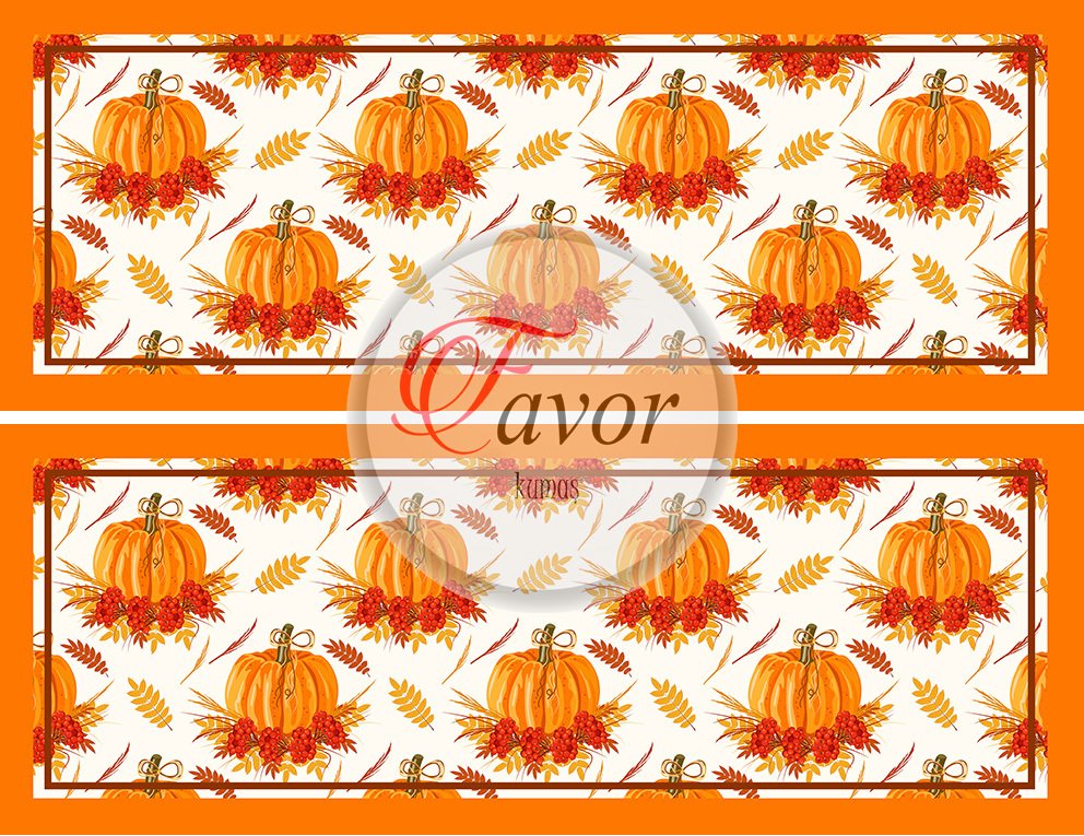 Balkabağı Desenli Runner ve Supla Kumaşı 1 mt runner