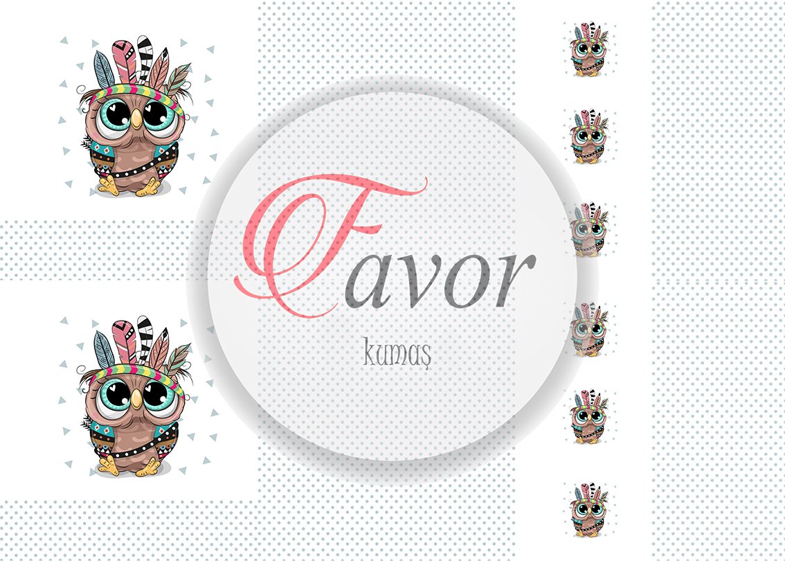 Karakter Desenli Çanta Kumaşı baykuş