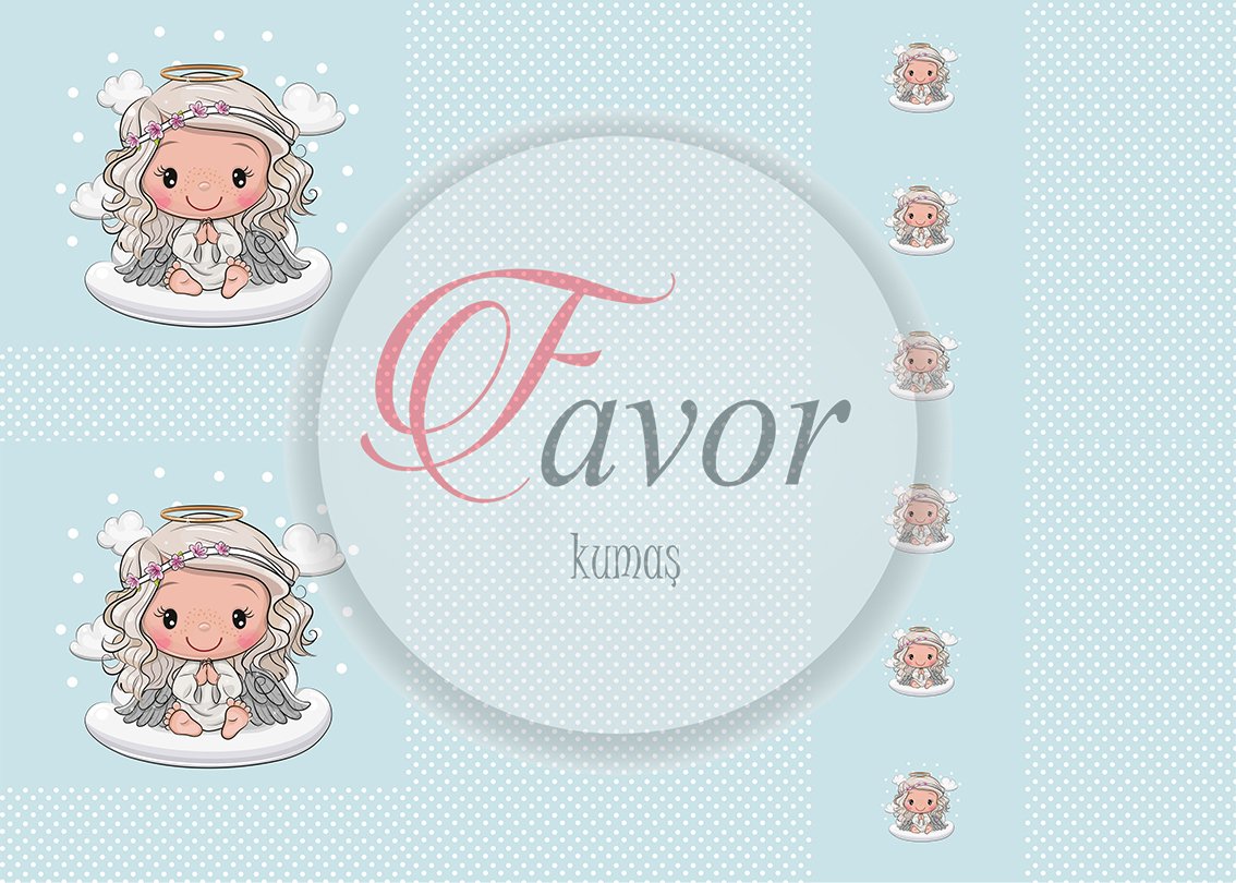 Karakter Desenli Çanta Kumaşı melek