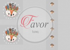 Karakter Desenli Çanta Kumaşı tilki