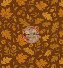 3D Nakış Sonbahar Yaprak Desenli Kumaş