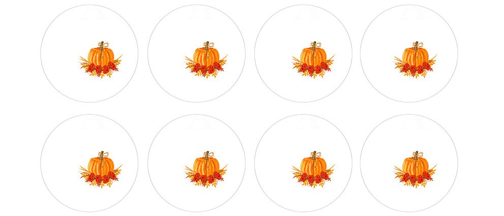 Balkabağı Desenli Kahve Supla Kumaşı 8 tane kahve suplası-60 cm