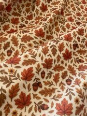 3D Nakış Sonbahar Yaprak Desenli Kumaş