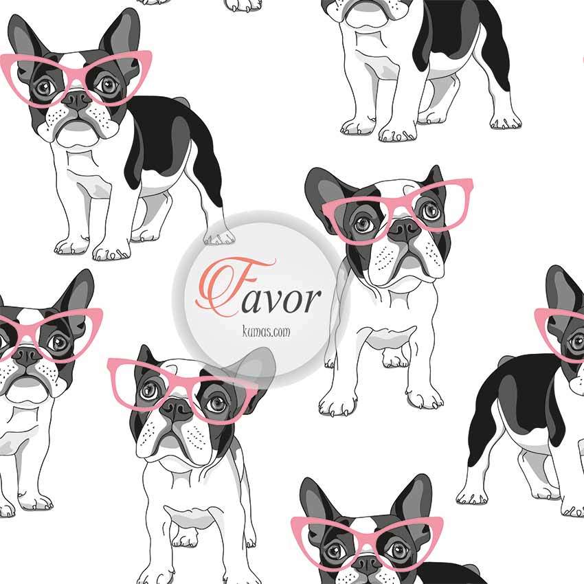 Bulldog Desenli Kumaş