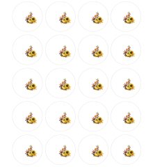 Ay Çiçeği Desenli Kahve Supla Kumaşı 20 tane kahve suplası-1,5 mt