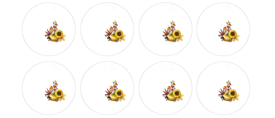 Ay Çiçeği Desenli Kahve Supla Kumaşı 8 tane kahve suplası-60 cm