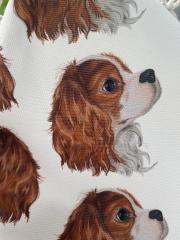King Charles Köpek Desenli Kumaş