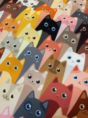 Kedi Yüzü Desenli Kumaş