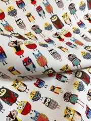 Baykuş Desenli Kumaş 5