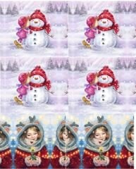 Yılbaşı Desenli Cüzdan Kumaşı