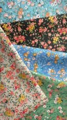 Turuncu Çiçek Desenli Kumaş