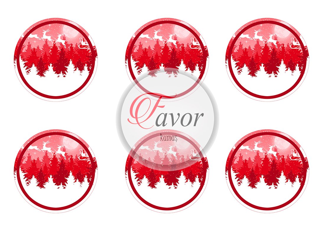 Yılbaşı Temalı Runner ve Supla Kumaşı 1 mt -6 adet supla