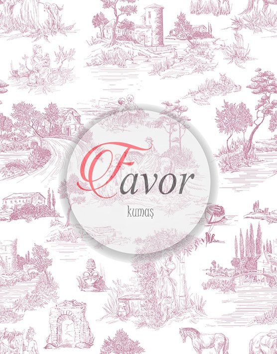 Toile De Jouy Desenli Kumaş 4