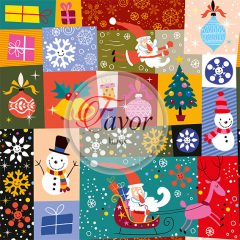 Yılbaşı Patchwork Desenli Kumaş