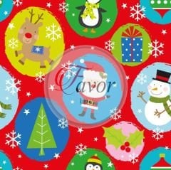 Yılbaşı Figür Desenli Kumaş