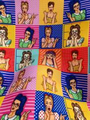 Pop Art Kadın Desenli Kumaş