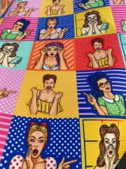Pop Art Kadın Desenli Kumaş