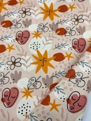 Soft Yaprak Desenli Kumaş