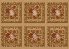 3D Kahve Tonlu  Çiçekli Runner ve Kırlent Kumaşı kırlent -45x45 cm- 6 adet