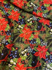 Possentya Yılbaşı Çiçeği Desenli Kumaş