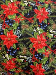 Possentya Yılbaşı Çiçeği Desenli Kumaş