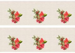 Yılbaşı Çiçeği Runner ve Supla Kumaşı 1 mt -6 adet peçete-46x46 cm