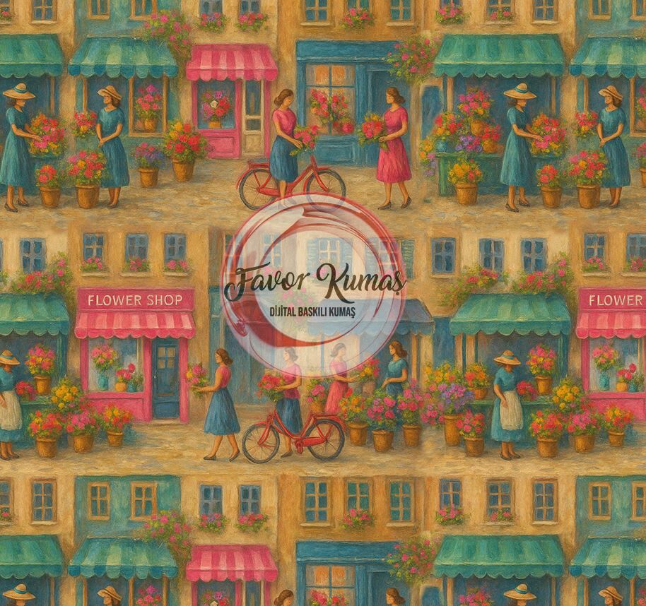 Romantik Çiçekçi Desenli Kumaş