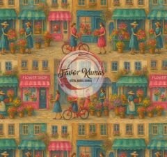 Romantik Çiçekçi Desenli Kumaş