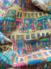 Romantik Çiçekçi Desenli Kumaş