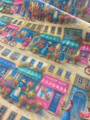 Romantik Çiçekçi Desenli Kumaş