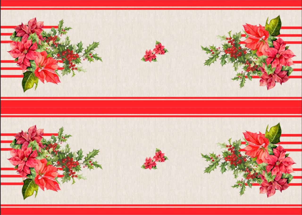 Yılbaşı Çiçeği Runner ve Supla Kumaşı 1 mt runner