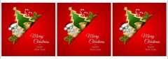 Merry Christmas Yazılı Kırlent Kumaşı 2