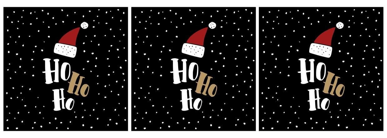 Ho Ho Ho Yazılı Kırlent Kumaşı